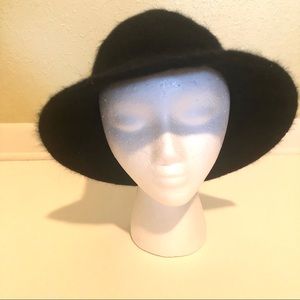 Handmade Black Wool Brimmed Hat by Hatterdashery